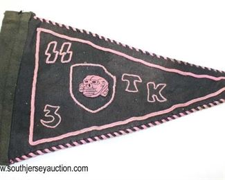 Lot 38: SS car automobile marked TK3 embroidered pennant