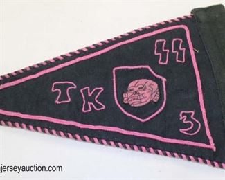 Lot 38: SS car automobile marked TK3 embroidered pennant