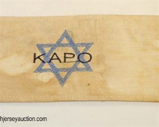 Lot 47: Holocaust style arm band with 6 sided star marked KAPO