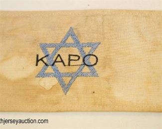 Lot 47: Holocaust style arm band with 6 sided star marked KAPO