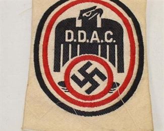 Lot 49: WWII German DDAC automobile club patch BEVO weave