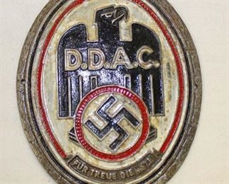 Lot 50: Pre-War DDAC automobile car badge marked for FurTreue Dienste