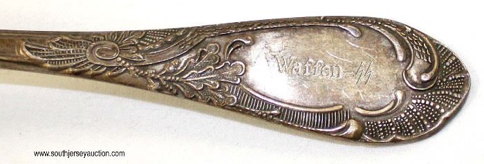 Lot 68: 2 spoons and 1 fork marked SS Reich Waffen (lot of 3)