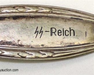 Lot 68: 2 spoons and 1 fork marked SS Reich Waffen (lot of 3)