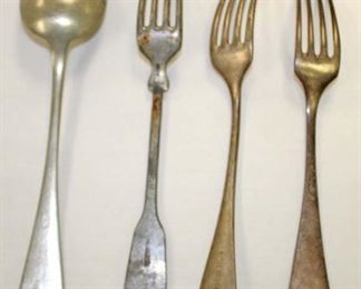 Lot 70: 3 forks and spoon marked Waffen SS (lot of 4)