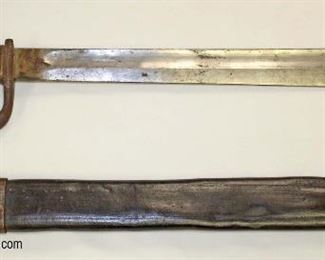 Lot 72: DWM Butcher Blade Bayonet for a Mauser Deutsche Machinenfabrik A-G Duisburg with leather and steel scabbard