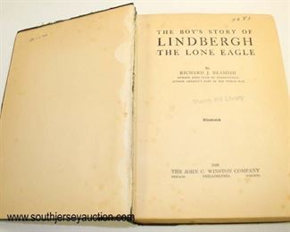 Lot 77: The Boys Story of Lindbergh the Lone Eagle by Richard J. Beamish first edition hard copy library book with some repair