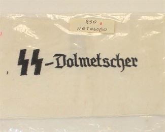 Lot 82: Embroidered in service to SS Dolmetscher arm band