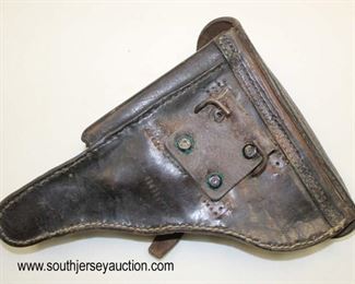 Lot 91: WWII German Leather Pistol Holster modified by GI