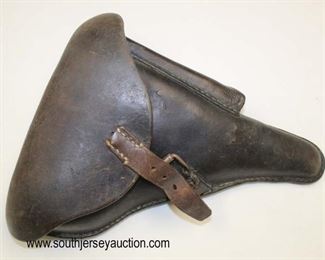 Lot 91: WWII German Leather Pistol Holster modified by GI