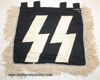 Lot 99: WWII SS and Division double sided three fringe trumpet banner