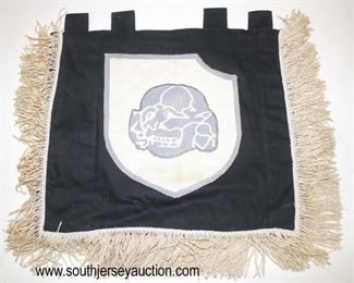 Lot 99: WWII SS and Division double sided three fringe trumpet banner