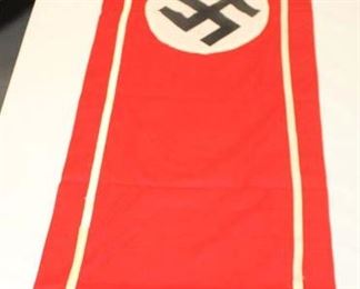 Lot 100: WWII German 88" x 18" wall banner one sided fringe on end