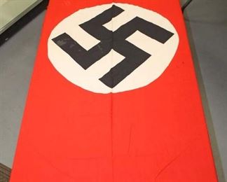 Lot 104: WWII German 74" x 46" party flag double sided
