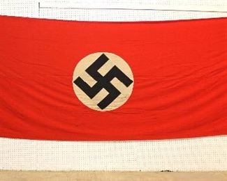 Lot 112: Large German NSDAP Window Banner/House Flag approximately 192”x60”