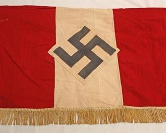 Lot 118: German 3 Sided Fringed Double Sided Hitler Jugend Banner approximately 30”x18”