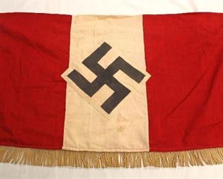 Lot 118: German 3 Sided Fringed Double Sided Hitler Jugend Banner approximately 30”x18”