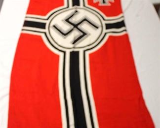 Lot 122: German Reichskriegsflag Military Army Battle Flag approximately 38”x65”