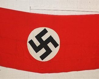Lot 123: German NSDAP Window Banner/Building Flag approximately 147”x59”