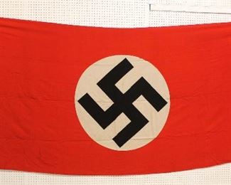 Lot 127: German NSDAP Window Banner/House Flag approximately 152”x61”