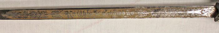 Lot 128: Knights of Columbus Society Sword with Scabbard made by Lynch