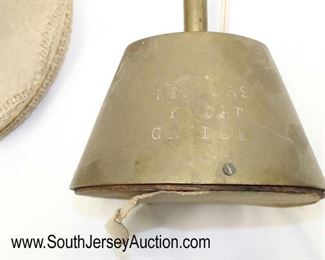 Lot 132: Hitler Yacht Grille Brass Felt Bottom Lamp, Slip Shade, Newer Cord approximately 12” high 6” wide (believed to have been on one of Hitler's boats with news articles)