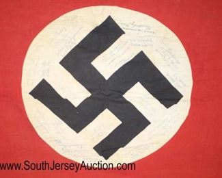 Lot 136: WWII NSDAP Wall Banner signed by American POW’s approximately 48”x30”