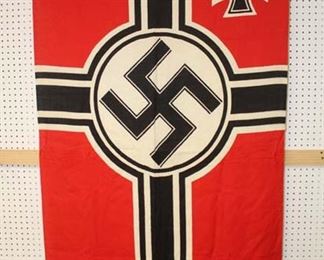 Lot 137: WWII German State Flag with Iron Cross approximately 67”x40”