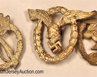 Lot 142: 6pc lot: German Stick Pins including Luftwaffe, 2 Sports, Wound Badge, Luftwaffe Pilot, and Combat