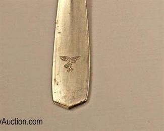 Lot 144: 6pc lot: German Serving Spoons Engraved with Swastika