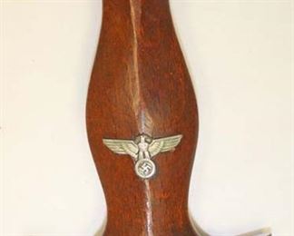 Lot 146: WWII German SA Dagger with repainted Scabbard Made by E. Pack and Son Marked NRH on Hand Guard