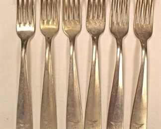 Lot 145: 6pc lot: German Forks Engraved with Swastika