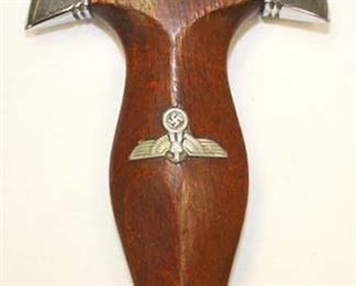 Lot 146: WWII German SA Dagger with repainted Scabbard Made by E. Pack and Son Marked NRH on Hand Guard