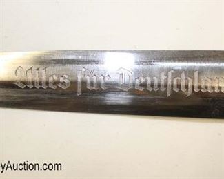 Lot 147: WWII German SA Dagger with repainted Scabbard Made by Justinuswerk Marked BO on Hand Guard