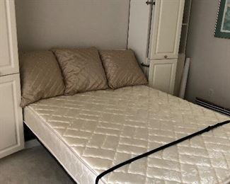 Murphy Bed in down position. Pristine Queen mattress
