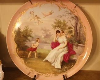 “Ein Traum” German hand painted charger signed Willner