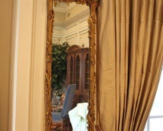 Pair gilt wood trumeau mirrors 