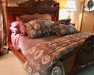 Beautiful heavily carved king size bed