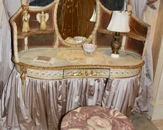 Vintage French style vanity with bench