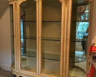 Large French style lighted display cabinet 