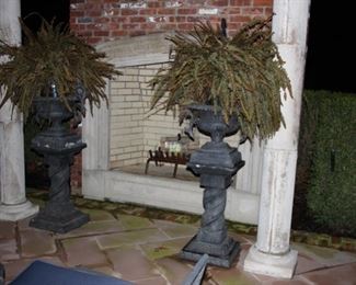 Pairs of garden urns & pedestals 