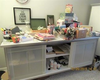 craft, crafts, and more crafts to explore and create. from cross stitch kits to scrapbooking.  cabinet is for sale too