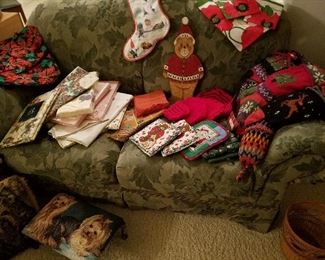 Tableclothes, Potholders &  Christmas Stockings  Hand Knit in Nepal 
