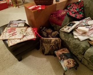 Yorkie Cushion & Footstool