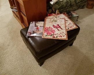 Large Leather Footstool