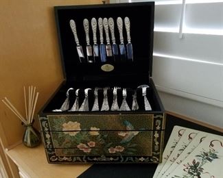 S. Kirk & Son Sterling Silver Flatware "Repousse" Pattern Set  &  Case (65 Pieces)