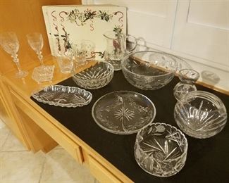 Crystal Goblets & Dishes (46 Pieces)