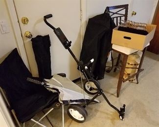 Folding Chair, Wilson Golf Umbrella, Solex Par Cart, Cherokee Canvas Bag & Velvet-Covered Hangers