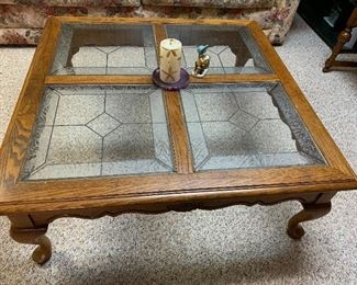 French Coffee table with decorative glass