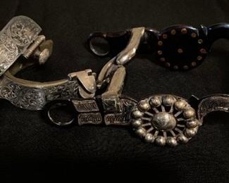 Sterling horse bit and spurs